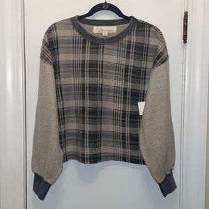 Vintage Havana Printed Reverse Burnout Crewneck Crop Medium